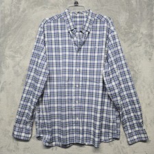 Vineyard Vines Shirt Mens Sz XL Blue Green Plaid Performance Classic Fit Whale