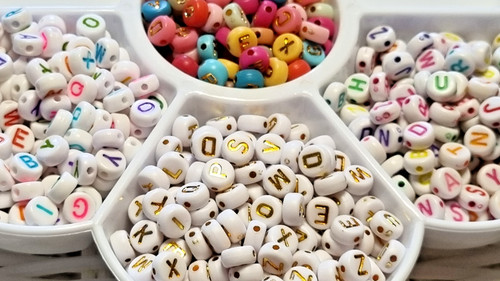 100 alphabet letter beads - alphabet,