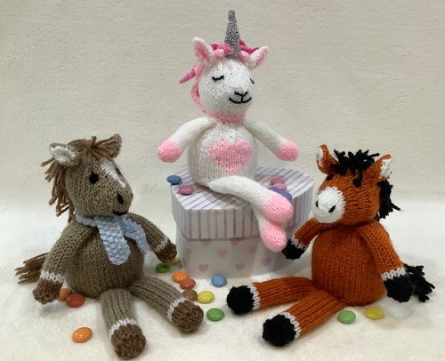 Horses and unicorn - and,