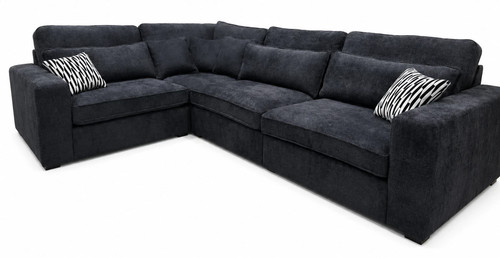 Ruby corner shape sofa - shape, black