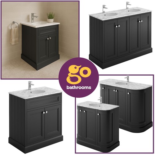 Black traditional vanity unit - traditional,