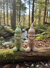 Pair of Pastel Garden Gnomes -