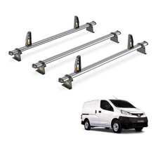 Nissan NV200 Roof Rack 3x Steel Roof Bars & Loadstops Van Guard Ultibar Trade