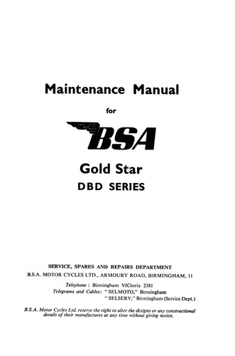 Bsa gold star 500cc dbd - (0445),