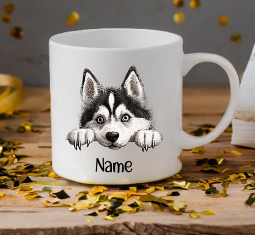 Siberian husky dog - siberian, peeping