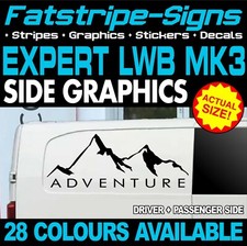 to fit PEUGEOT EXPERT MK3 LWB L2 ADVENTURE MOUNTAINS GRAPHICS STICKERS CAMPERVAN