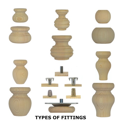 Single wooden furniture foot - single,