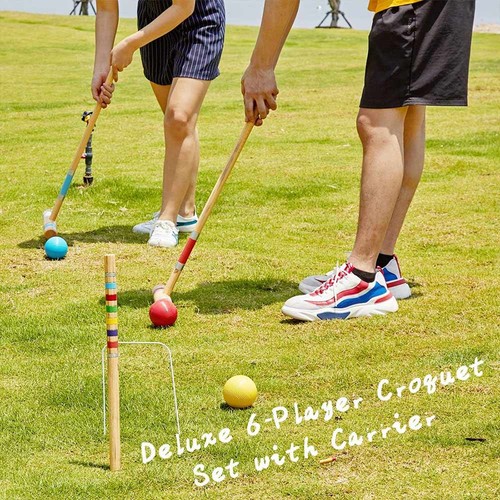 Player wooden croquet set - 6‑player,