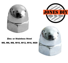 DOME NUTS STAINLESS / ZINC M5 - M20 DOMED NUTS HEX HEAD M6 M8 M10 M12 M16 STEEL
