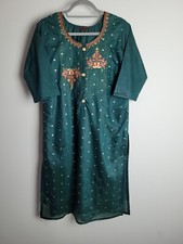 New Ladies Pakistani Indian Kurta Kurti Size Medium 12 14 Green