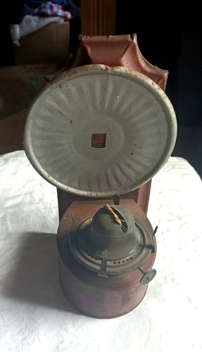 Antique tin oil lamp - antique,