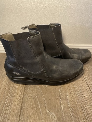 Mbt black leather ankle boots - black,