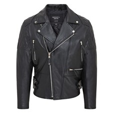 Men's Black Biker Leather