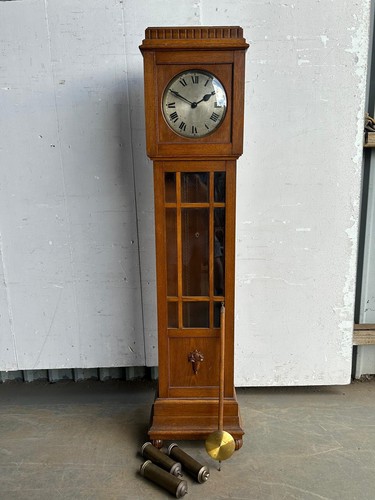 1930 oak longcase - longcase, clock