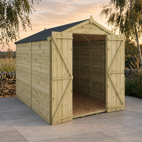 8x6 wooden garden - wooden, sheds
