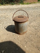 Vintage Metal Bucket With Lid  Planter Plant Pot Rustic Vintage Bucket Fiser