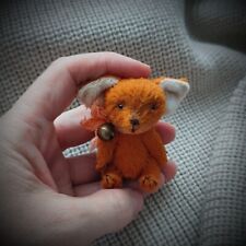 Teddy fox. Handmade toy fox. Plush fox red. OOAK stuffed animals. 