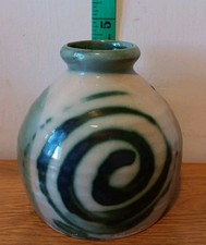 Scottish (Moffatt)Handcrafted Squat Stoneware Posy Vase - 4•5ins Tall