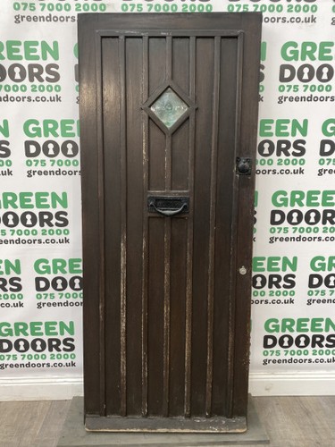 Solid oak front door - front, bespoke
