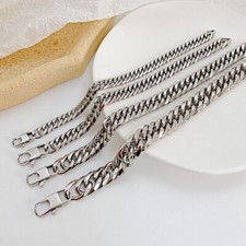 Men's Chain 9/11/13/16/19/21mm Stainless Steel Silver Curb Cuban Link Bracelet