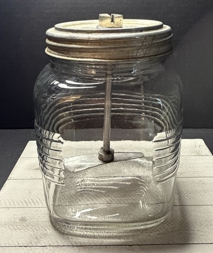 Vintage hoosier glass jar with - vintage,