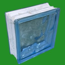 Light Blue Wavy Glass Block