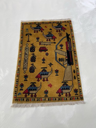 90x61 afghan war rug - war,