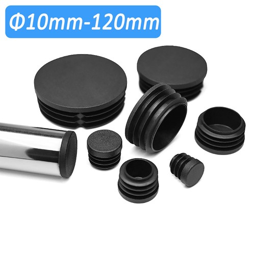 Round plastic end caps ribbed - round,