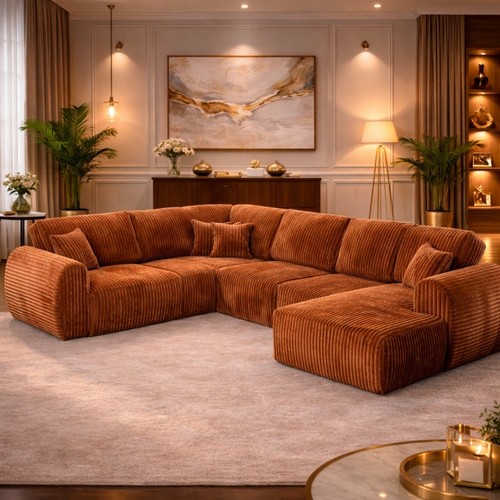 Luxury corduroy sectional sofa - corduroy,