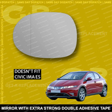 For Honda Civic wing mirror glass 06-11 Left Passenger side with Wide Angle