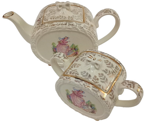 2pc art deco sadler - deco, pinkie