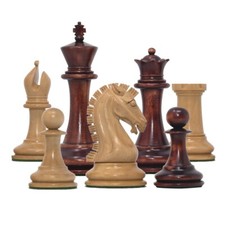 Commemorative Signature Series 3.625" Staunton Chessmen Non-Antiqued/Mahogany