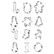 6 Pieces Christmas Cookie Mold Carved Shortbread Cookie Cutter Molds For Fondant