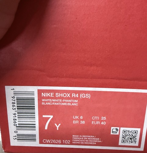 Nike shox white low - r4, (gs)