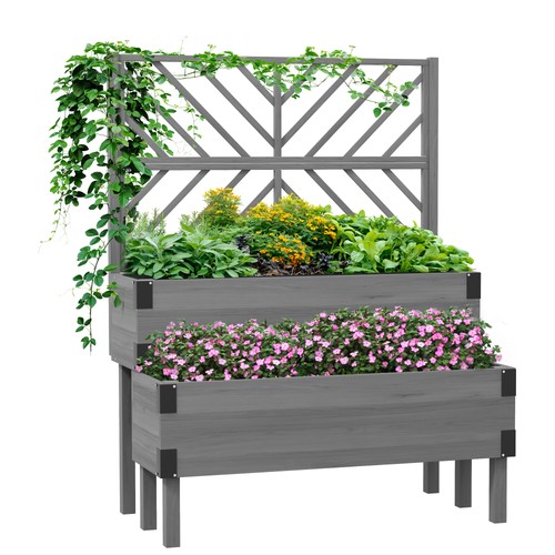 Tier wooden raised bed - 2-tier,