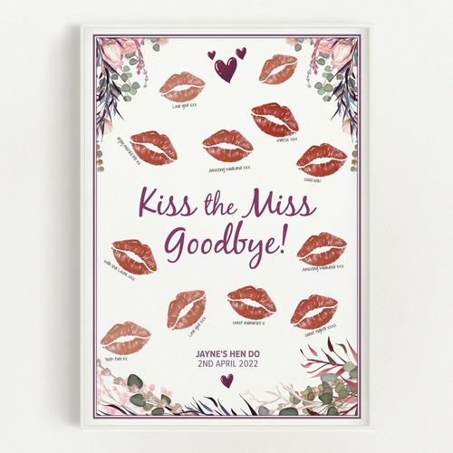 Hen party game kiss the - party, miss