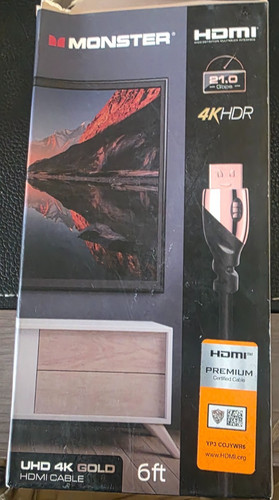 Monster hdmi cable 6ft - 6ft, 4k