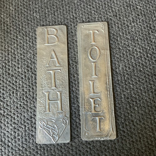 Pair vintage door signs - of,