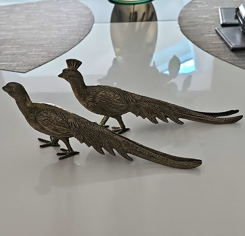 Pair vintage italian silver - pair,