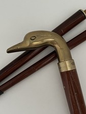 Vintage Brass Duck Head Wooden