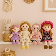 Personalised Baby Girl Rag Doll Soft and Cuddly Princess Name Ragdoll Gift