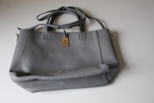 BESSIE London Women’s Grey Faux Leather Large Handbag / Shoulder Bag