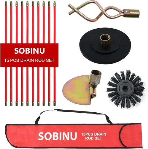 30ft drain rod set kit - 30ft,