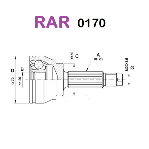 Rar joint side - side, wheel