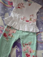 Ted Baker Baby Girls White&Mint Floral Outfit Set Size 18-24 Months