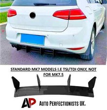 VW Golf MK7 TSI TDI Rear Blade Shark Fin Diffuser Spoiler Splitter Body Kit Lip