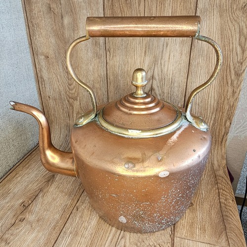 Large vintage copper kettle - vintage,