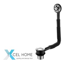 Chrome Round Click Clack Bath Waste with Overflow - Easy Installation