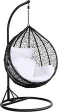 Yaheetech Outdoor Rattan Hanging Swing Chair with Cushion & Cover