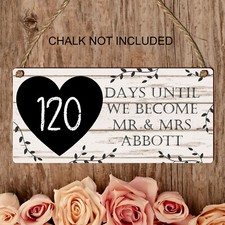 Personalised Mr & Mrs Countdown Chalkboard Wedding Plaque - Engagement Gifts